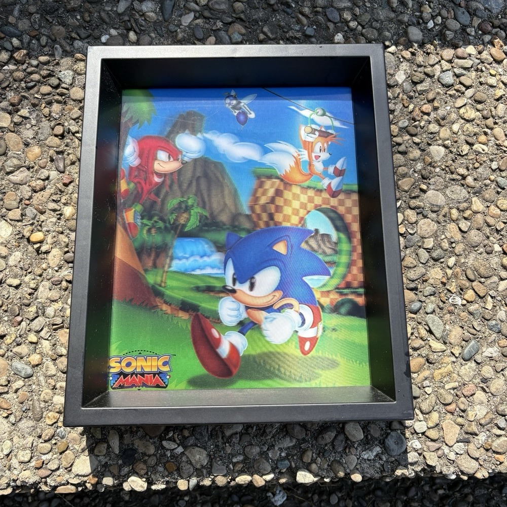 Sonic Framed Shadow Box 8"x10" Poster Sonic Mania SEGA Pyramid America Hologram